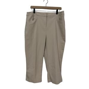 Chicos Womens Fabulously Slimming Cropped Pants Tan Chicos Size 2 Size 12